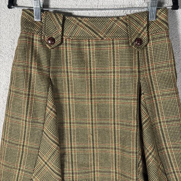 Context Petite Skirt Women’s Size 4P Pleated Tweed Plaid Wool Academia Preppy - Picture 2 of 11